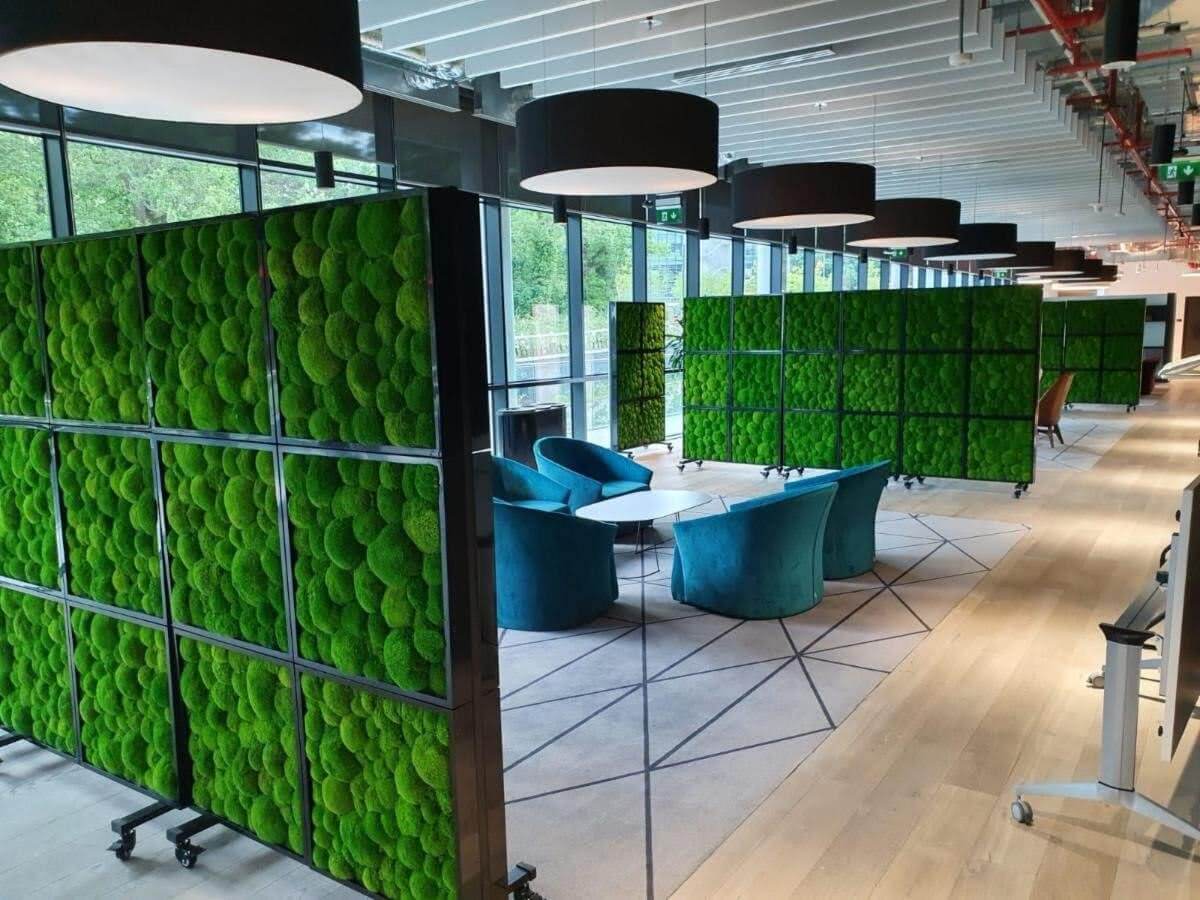 Post-Pandemic Planning Starts Now: Office Spaces Will Use Plants and Living Plant Walls as Distancing Tools