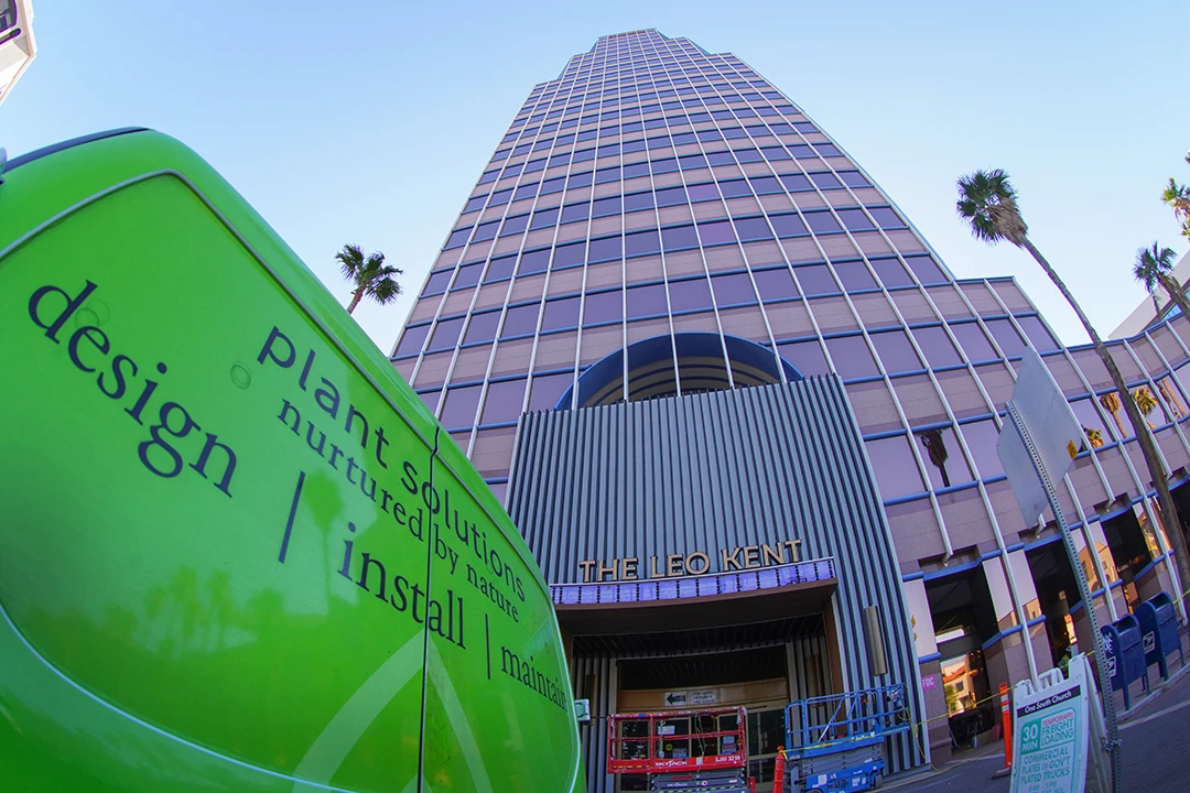 Beyond plant watering service, Leo Kent Hotel entrance