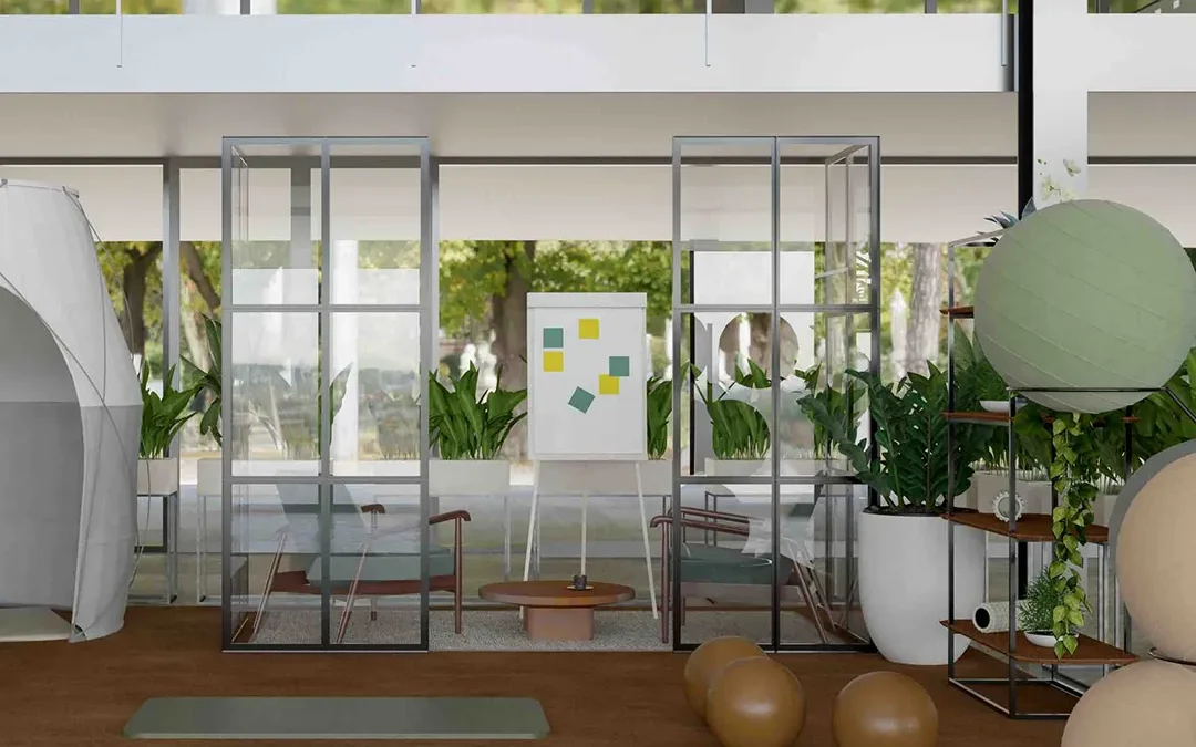 Creating a wellness room with plants for a fresh take on office design