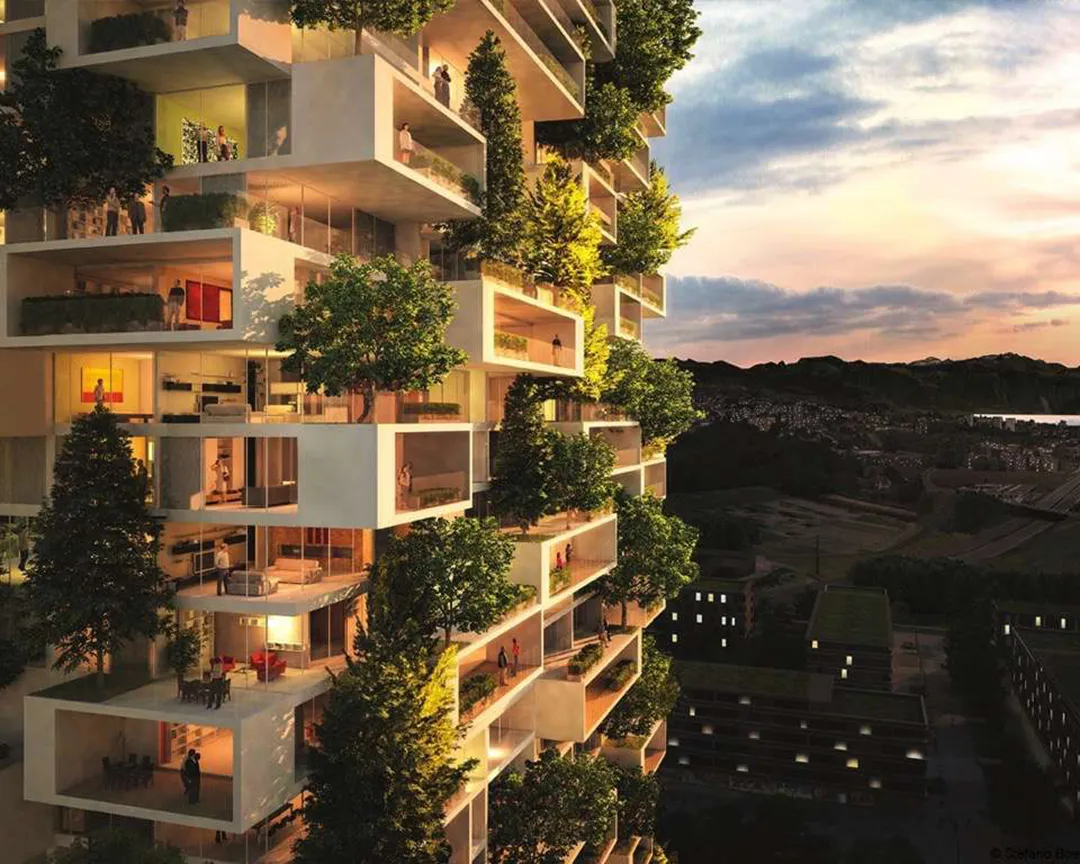 The Bosco Verticale in Milan, Italy.