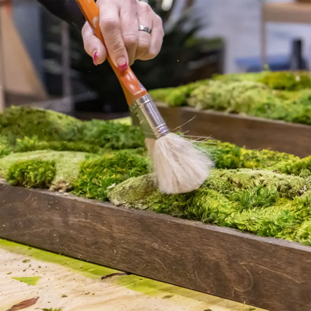 Custom moss art installations, made from real preserved moss, offer a sustainable and stunning design solution for any space.