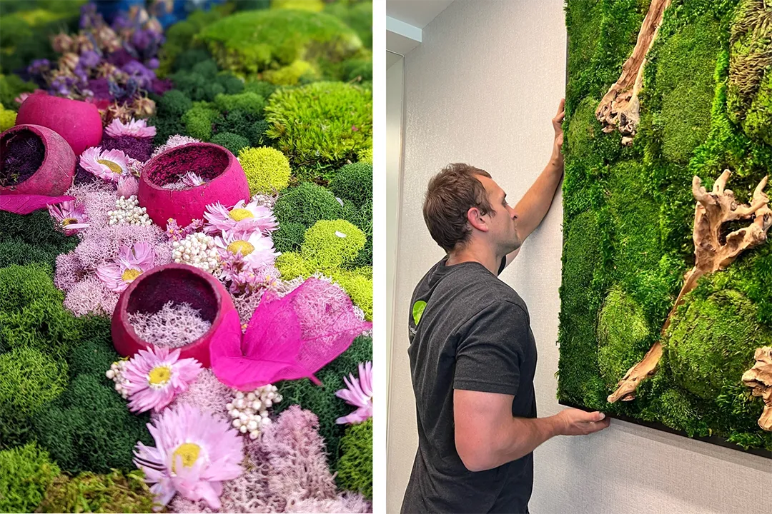 Moss wall art is an indoor plant that can be customized for your Valentine.