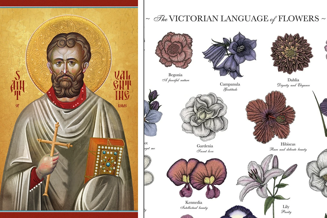 St. Valentine is known for love and compassion; Floriography is the language of flowers.