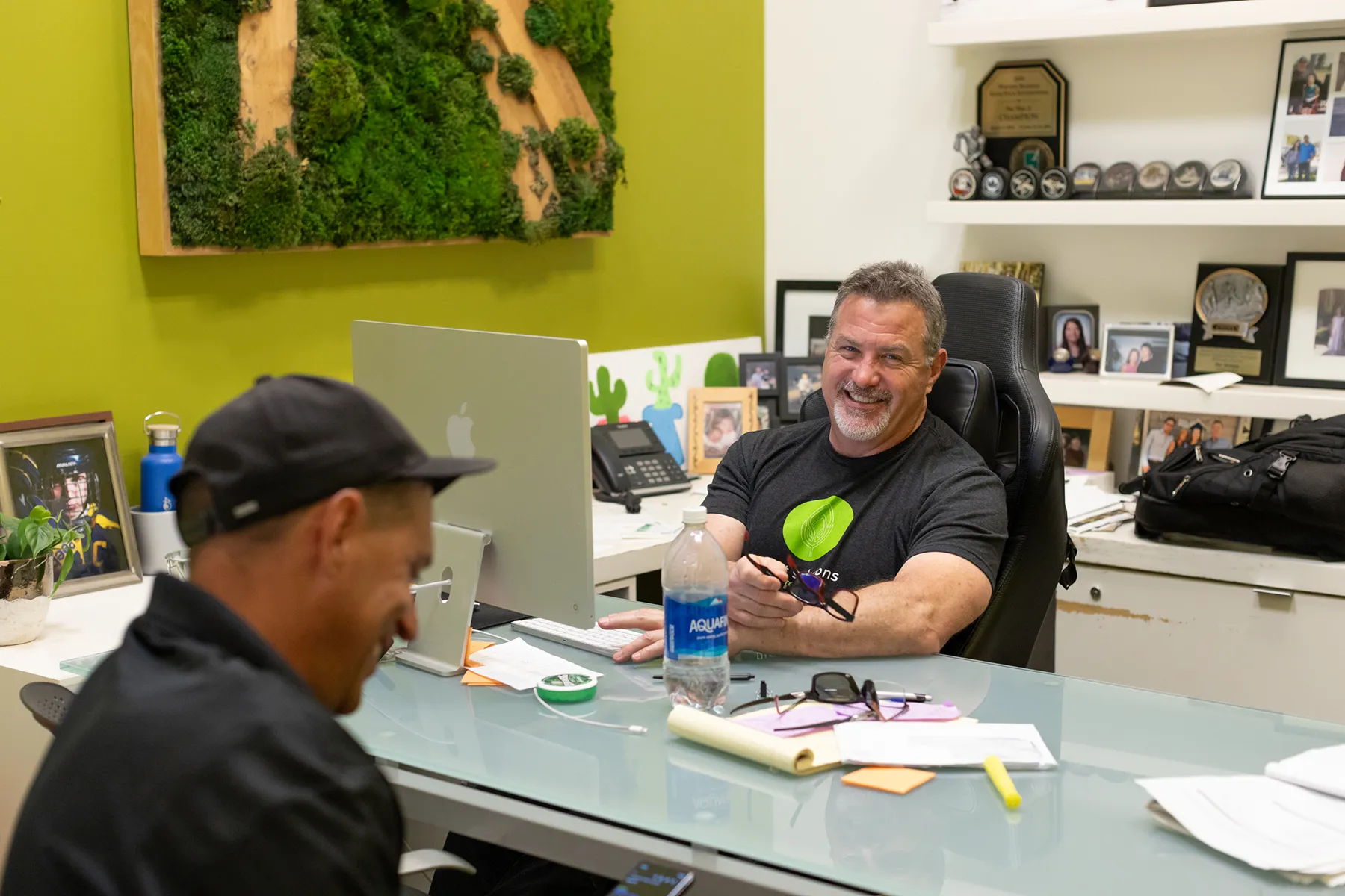 Our very own Pat Mahan ready to help clients choose long-term plant rental for their business.